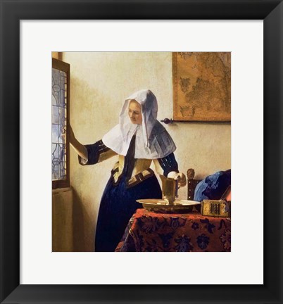 Framed Young Woman with a Water Jug Print