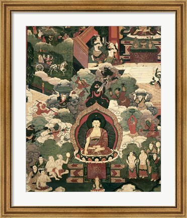 Framed Life of Buddha Sakymuni Print