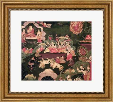 Framed Parinirvana, from &#39;The Life of Buddha Sakyamuni&#39; Print