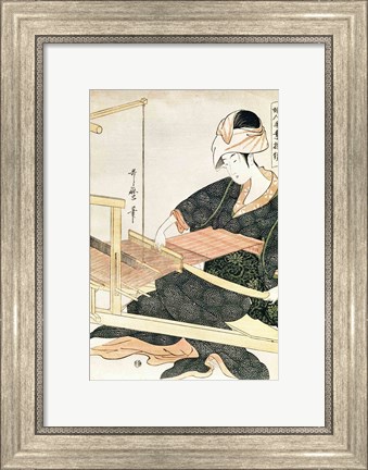 Framed Woman Weaving Print