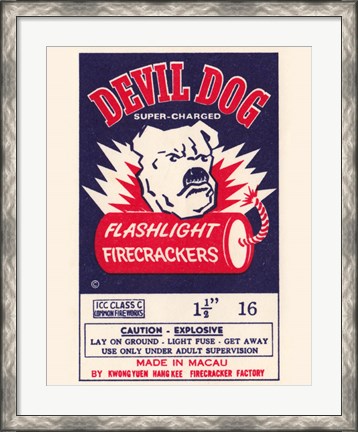 Framed Devil Dog Firecrackers Print