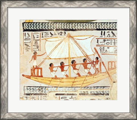 Framed Boatmen on the Nile, from the Tomb of Sennefer Print
