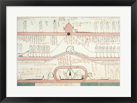 Framed Scene from the Book of Amduat showing the journey to the Underworld Print