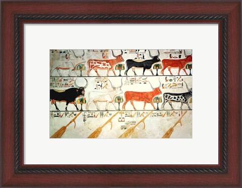 Framed seven celestial cows and the sacred bull and the four rudders of heaven Print