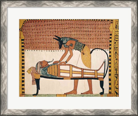 Framed Anubis attends Sennedjem&#39;s Mummy Print