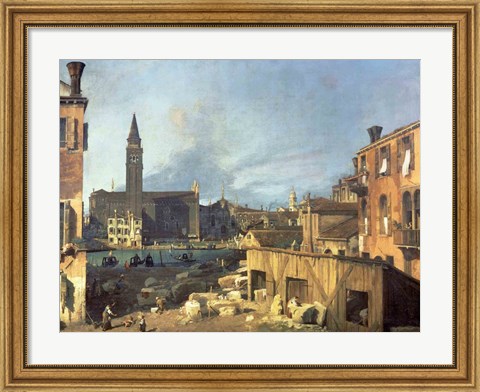 Framed Venice: Campo San Vidal and Santa Maria della Carita Print