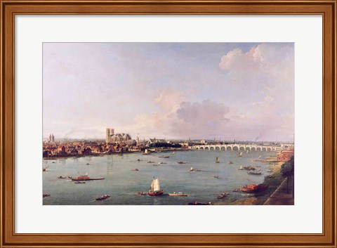 Framed View of the Thames from South of the River Print