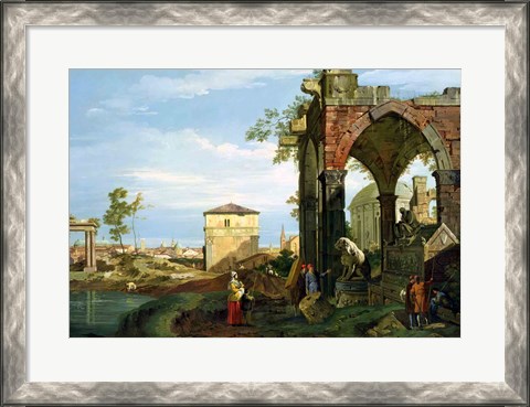 Framed Capriccio with Motifs from Padua Print