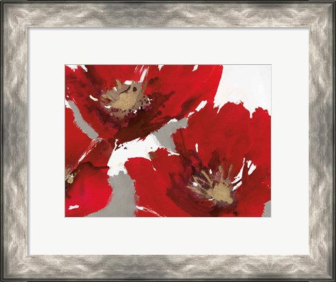 Framed Red Poppy Forrest II Print