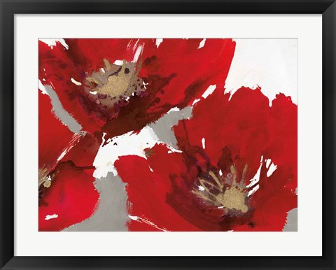 Framed Red Poppy Forrest II Print