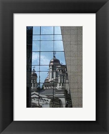 Framed Reflection of Church Detail Print