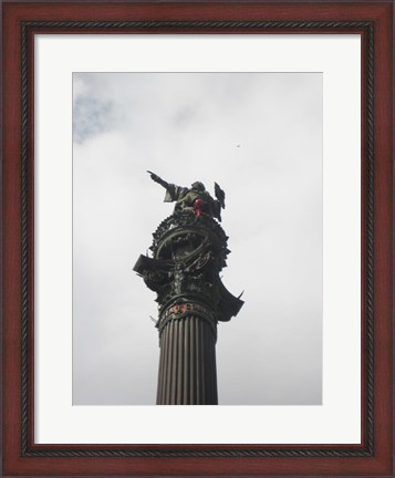 Framed Barcelona- Top of Columbus Monument Print