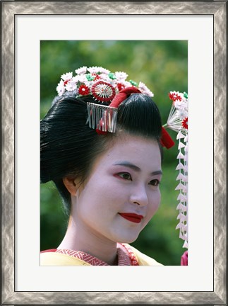 Framed Japanese Geisha Close Up Print