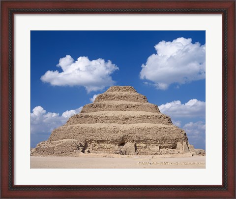 Framed Step Pyramid of Zoser, Sakkara, Egypt Print