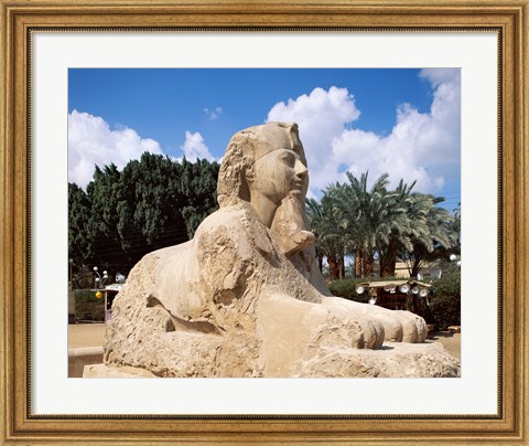 Framed Alabaster Sphinx, Memphis, Egypt Print