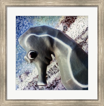 Framed Profile of playground seahorse Print