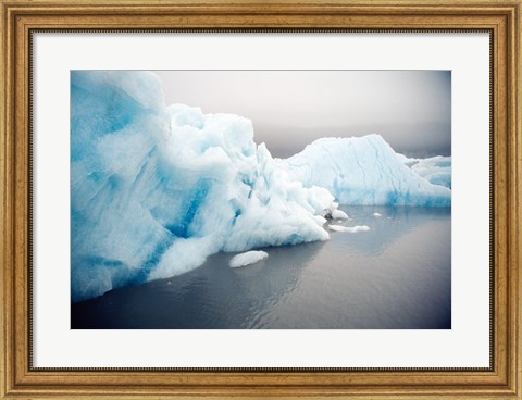 Framed Icebergs floating on water, Columbia Glacier, Prince William Sound, Alaska, USA Print