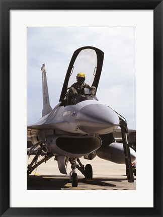 Framed U.S. Air Force  F-16 Falcon Jet Fighter Print