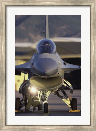 Framed General Dynamics F-16 Falcon Jet Fighter Nose Print