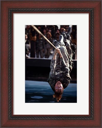 Framed U.S. Air Force Trainees on Obstacle Course Print