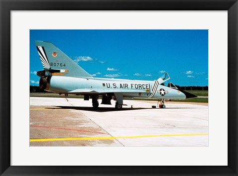 Framed Side profile of a US Air Force airplane Print