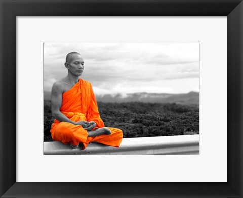 Framed Abbot of Watkun Meditating Print