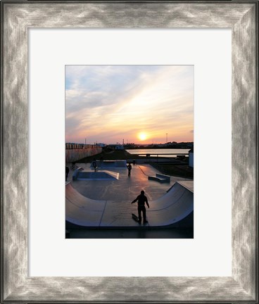 Framed Skate Park, Hove Lagoon, UK Print