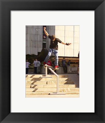 Framed Skateboarder On Stairs Print