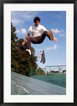 Framed Skateboarding Jump Print