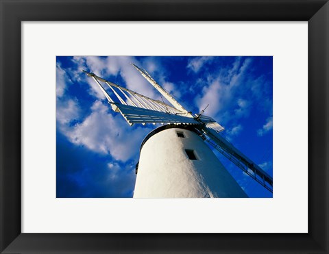 Framed Low angle view of a traditional windmill, Ballycopeland Windmill, Millisle, County Down, Northern Ireland Print