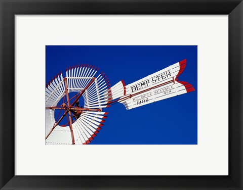 Framed Low angle American Wind Power Center, Lubbock, Texas Print