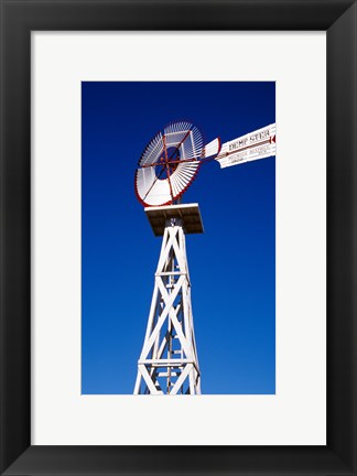 Framed Red and White Windmill from Below Print