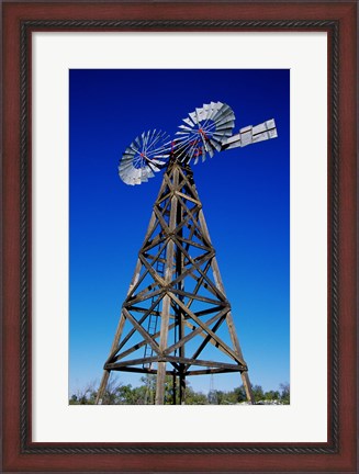 Framed Low angle view of a windmill at American Wind Power Center, Lubbock, Texas, USA Print