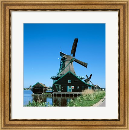 Framed Windmill, Zaanse Schans, Netherlands Print