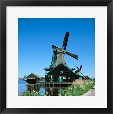 Framed Windmill, Zaanse Schans, Netherlands Print