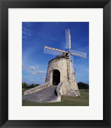 Framed Windmill at the Whim Plantation Museum, Frederiksted, St. Croix Vertical Print