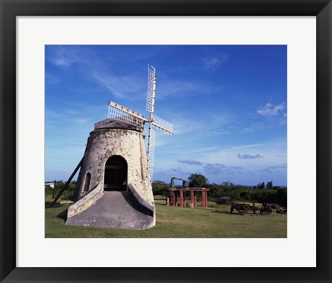 Framed Windmill at the Whim Plantation Museum, Frederiksted, St. Croix Print