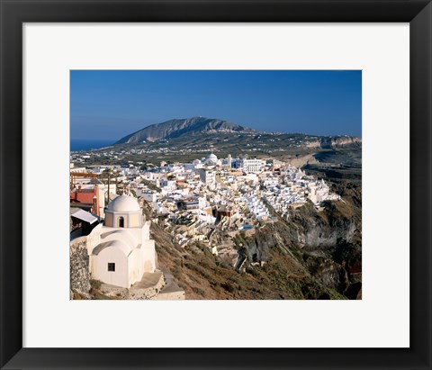 Framed Thira (Fira) City, Cyclades Islands, Greece Print