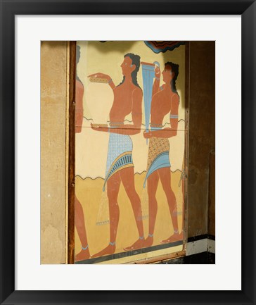 Framed Minoan Art, Procession Fresco, Palace of Knossos, Knossos, Crete, Greece Print