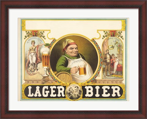Framed Lager Bier Print