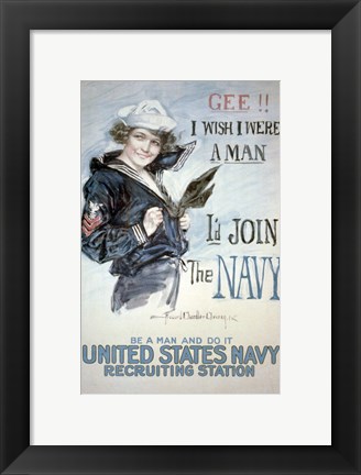 Framed Join the Navy Print