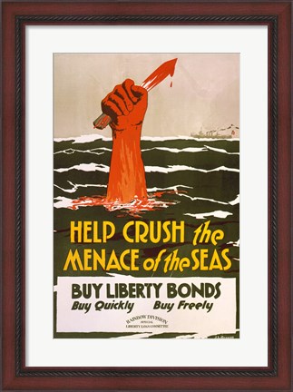Framed Help Crush the Menace of the Seas Print