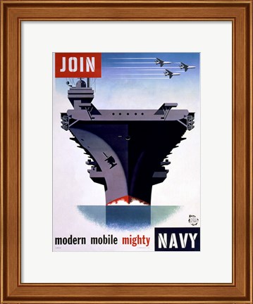 Framed Modern Mobile Mighty Navy Print