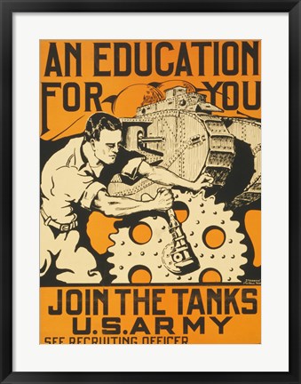 Framed Join the Tanks US Army Print