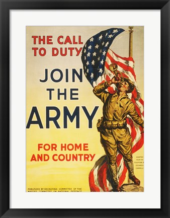 Framed Call to Duty for Home and Country Print