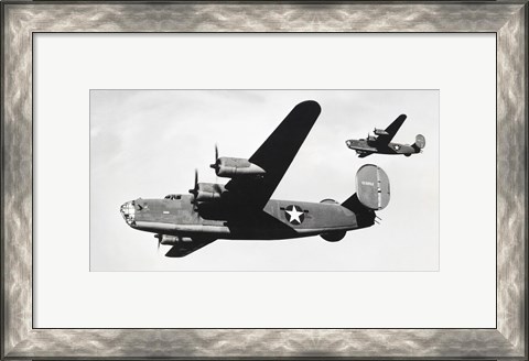 Framed Low angle view of two bomber planes in flight, B-24 Liberator Print