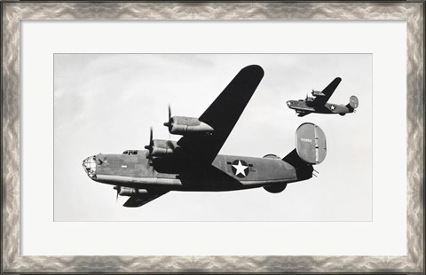 Framed Low angle view of two bomber planes in flight, B-24 Liberator Print