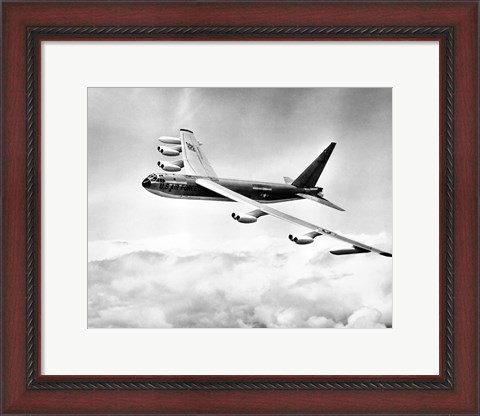 Framed High angle view of a military airplane in flight, B-52C Stratofortress Print