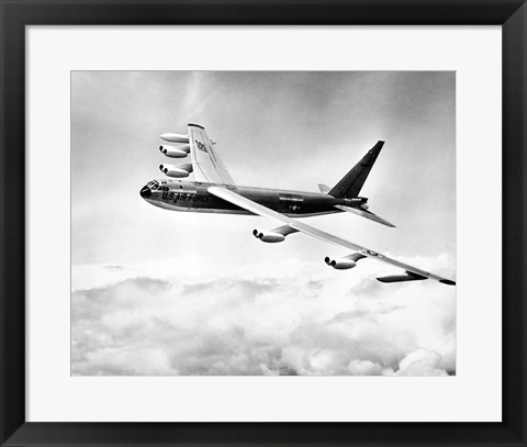 Framed High angle view of a military airplane in flight, B-52C Stratofortress Print