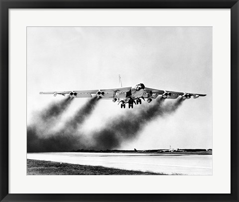 Framed Low angle view of a fighter plane taking off, B-52 Stratofortress Print